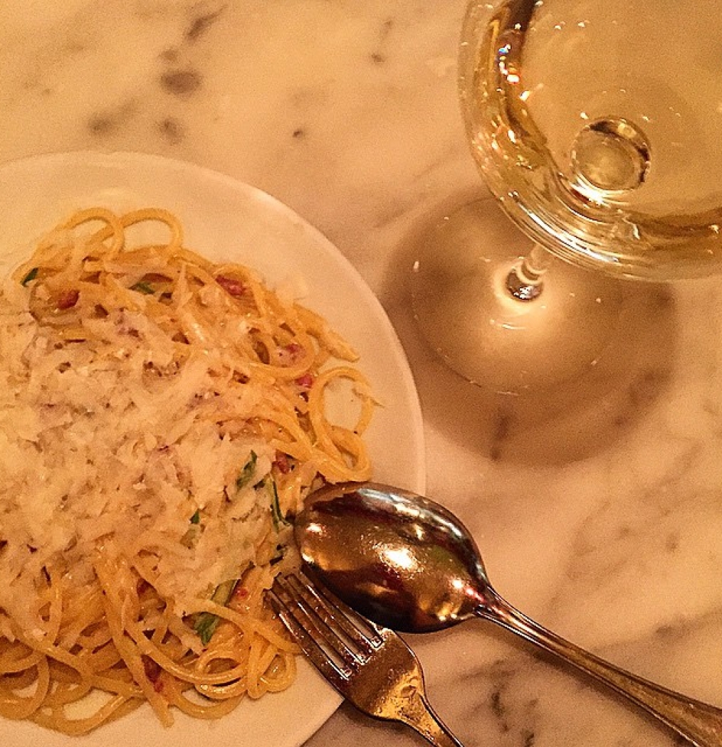 Big days deserve big meals. #carbonara #pasta #celebration #nyc #classic #otto #batali #foodporn #food #italian #mylastsupper