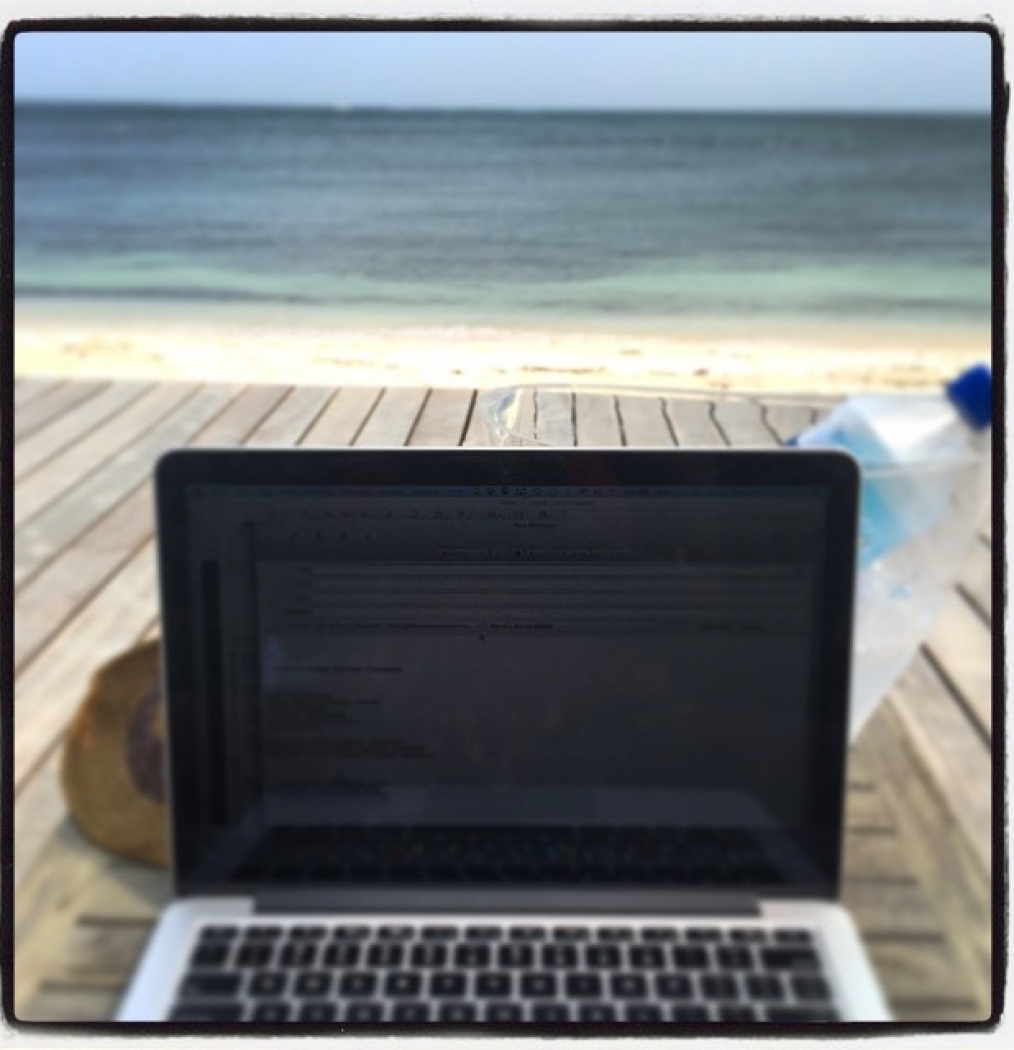 #workin #officespace #beachfront #sorrynotsorry #travel #playa #mynow #dayinthelife