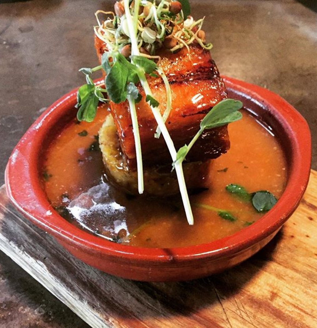 Pork. Belly. Mofongo. From La Jaquita Baya Chef Xavier Pacheco. #sanjuan #puertorico #food #pork #foodporn #eeeeeats #travel #caribbean #mofongo #yum