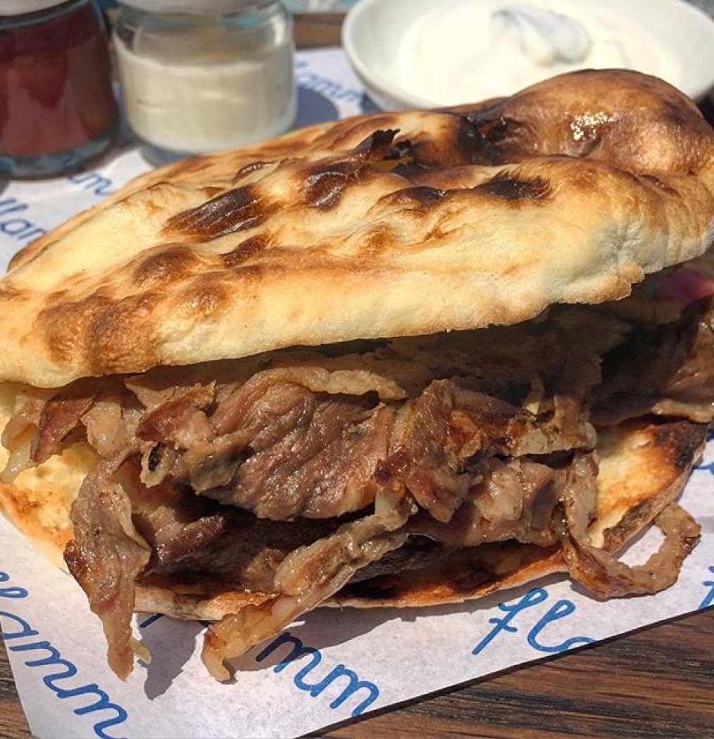 Doner, Pita, Tzakiki, period. #bodrum #turkey #lunch #lamb #meat #kebab #seaside #sandwich #turkishfood #food #instafood #howisummer