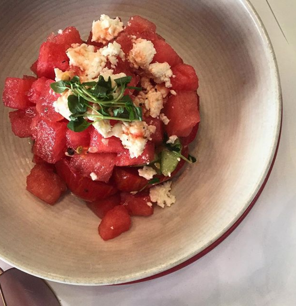 Summer, please don't end. #watermelontomatofeta #thefourth #workinglunch #nyc #food #instagood #howisummer