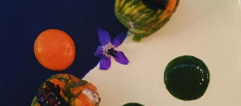 Colorful. Delicious. #Bugs. My favorite dish in the Limosneros canon. #cocopache #limosneros #flordecalabaza #raviolilatina #killingit #dinnerparty #instafood #latam50 #mofongo #df #food #foodasart #happy #mexicocity #mexico