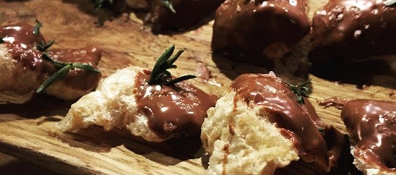 Chocolate. Covered. Chicharrones. #really #PRMNYC #food #culinary #puertorico #nyc #events #rum