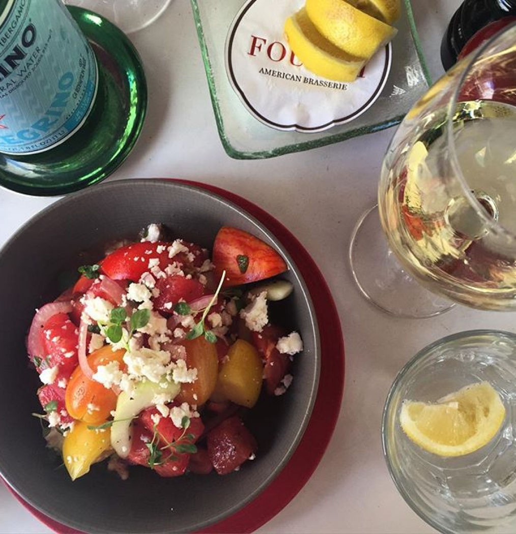 Summer salads.#celebratorylunch #wineandwork #nyc #hyatt #thefourth #unionsquare #food #foodporn #freshanddelish #lunch #eeeeeats #watermelontomatofeta