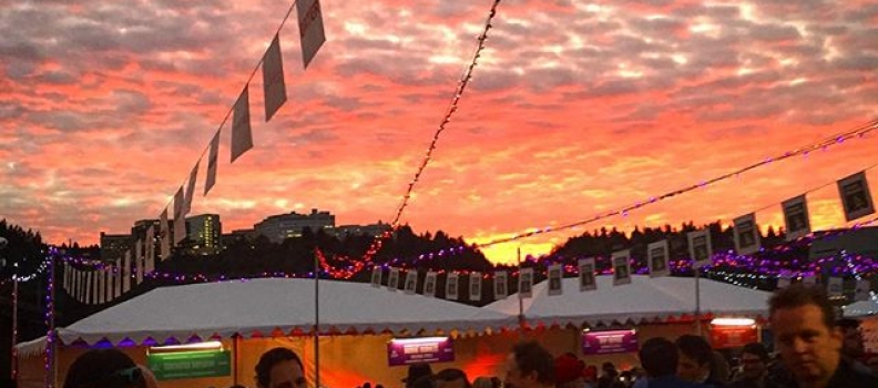 #FeastPDX #sunset. #nightmarket #ziddellyards #portland #feast #pacificnorthwest #oregon #eat #drink #