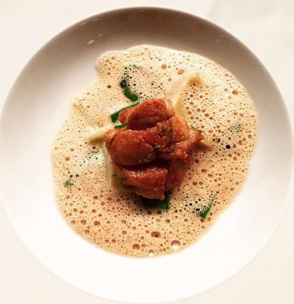 Sweetbreads, Lobster Broth, Snap Peas, Artichoke. #perfect #nyc #restaurants #bowery #birthdaygirl #friendsforever #food #instafood #newfavespot