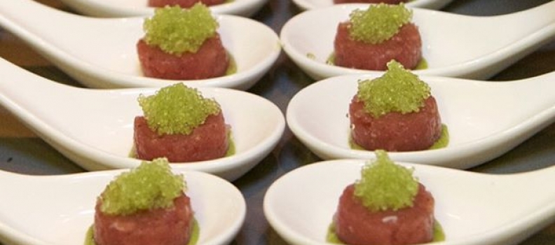 Tuna Tartare Spoons w/Wasabi Roe by @wilobenet at @chefsclubny. #tbt #PRMNYC #nyc #puertorico #food #chefs #chefdinner #foodporn #instafood #nuyorican #canapes #culinary #finedining