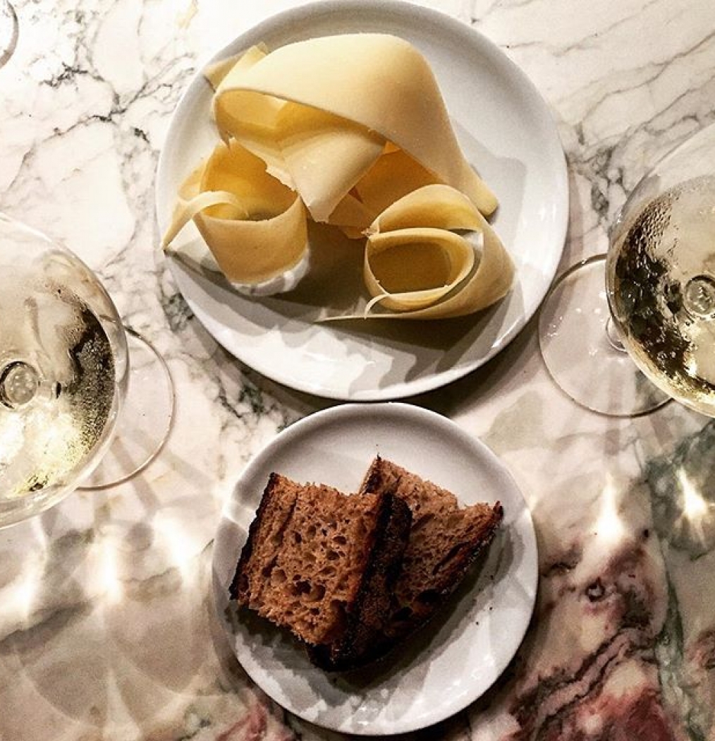 All-time favorite #nyc cheese course: the aged Comte ribbons at @rebellenyc #alaparis #nyc #restaurants #bowery #downtown #cheese #classic #perfection #eeeeeats #instafood #simplicityonaplate #parisinnyc