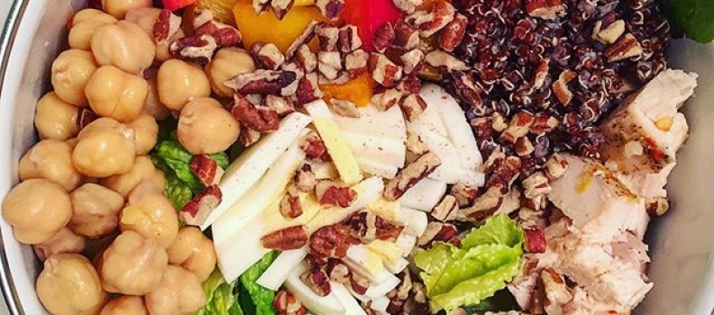 It's a protein bowl kinda day. #mykitchentoyours #balance #detox #healthy #eatclean #food #instafood #detox #goopdetox #eeeeeats #latelunch #quionoaoneverything #rainbowbrite #supersalad #homemade