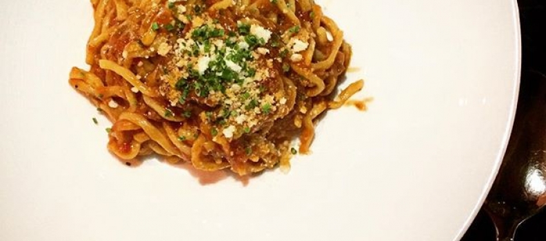 Ramen w/spicy lamb bolognese + great company in @iwinick at the insanely good Dieci. #dieci #tenthstreet #japaneseitalian #gem #eastvillage #undiscovered #restaurants #nyc #eeeeeats #foodgasm #instafood #ilysagivesgood…lighting