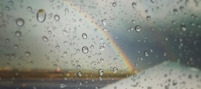 Scenes from a flight delay… #timetofly #rainbow #airplane #travel #roygbiv #runwayrainbow #sky #gettinouttadodge