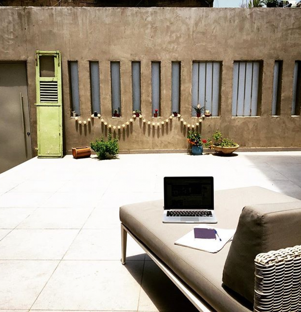 Office Tel Aviv = Ilana's Patio. #amazing #telaviv #israel #ilanaisawesome #howisummer #workinghard #spacesilove #oldfriendsbestfriends