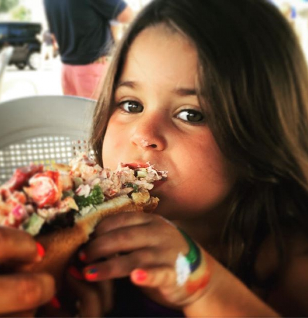 Birthday baby's first #lobster roll. #summer #lobsterroll #sienna #auntnah #four #howisummer