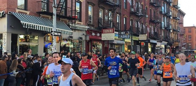 Finally out, on NYC's finest day! Go runners! Marathon hits Williamsburg. @nycmarathon