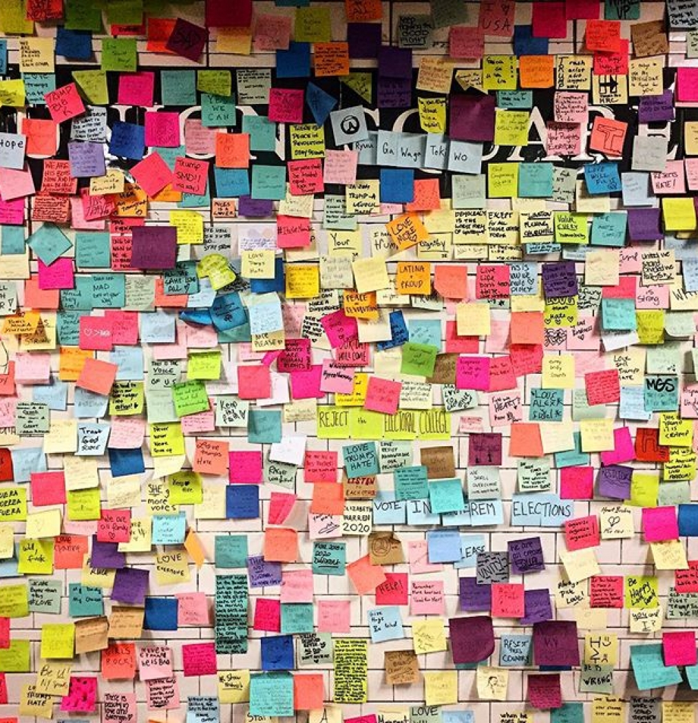 Freedom. Of. Expression. ️✍🏼️ #riseup #takeastand #postit #antitrump #nyc #ilovenyc #protest #unity #courage #leadership #usa